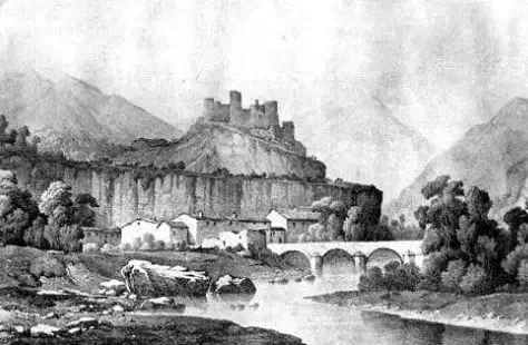Pont de Labeaume Lithographie avant 1857.webp